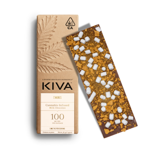 Kiva confections - S'MORES BAR-CHOCOLATE-56G-(100MG THC)